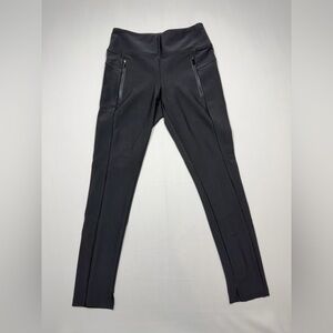 sku#167 Athleta Stellar Tight Pants Black Zip Pockets Travel Stretch Size S